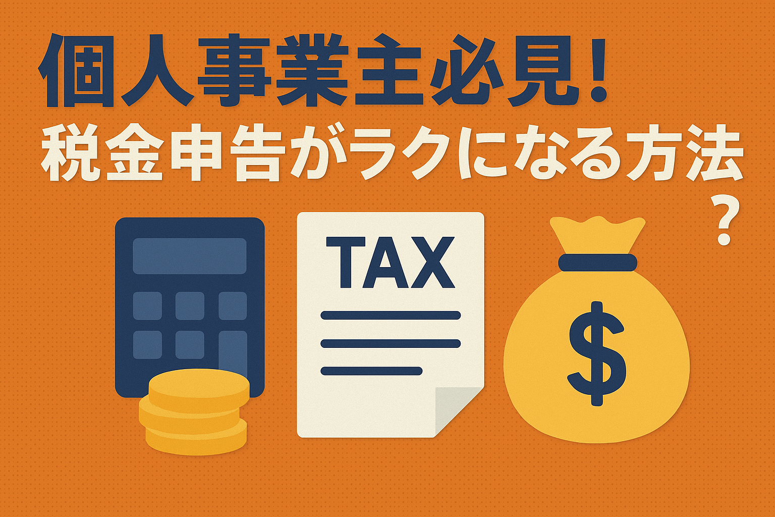 個人事業主必見！税金申告がラクになる方法とは？